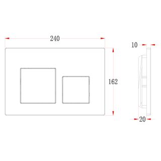 Кнопка смыва Veconi FLUSH V4, FLV4-GM, 240х162х10, пластик, оружейная сталь